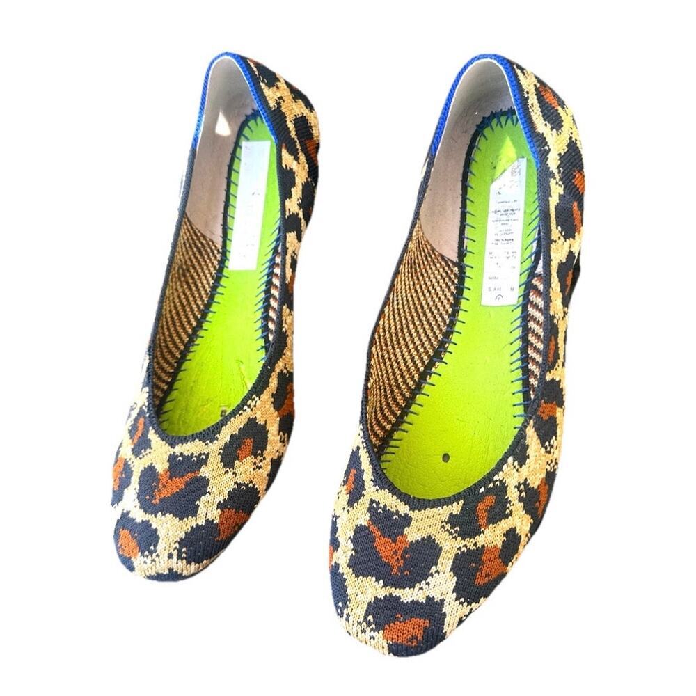 Rothy's The Flat Round Toe Ballet Flats‎ Women's Size 8 Animal Print Shoes